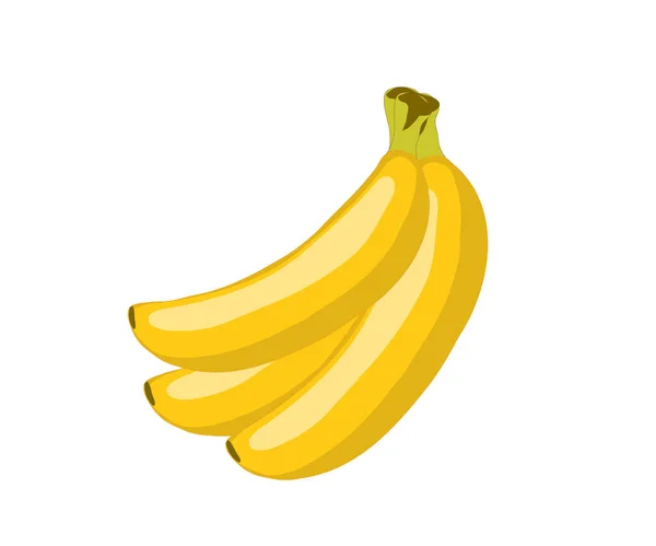 Bunch Bananas White Background Cartoon Vector Illustration — Vector de stock