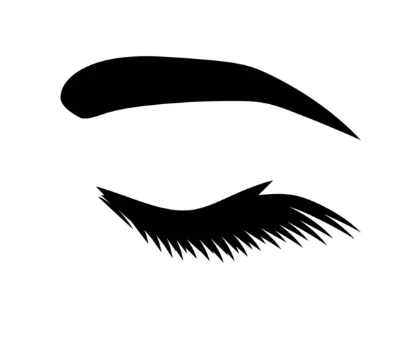 Long Eyelashes White Background Eyelash Extension Vector Illustration — Stock Vector