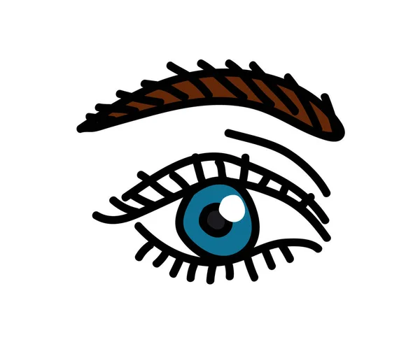 Lange Wimpern Und Augenbrauen Wimpernverlängerung Salon Vektorillustration — Stockvektor