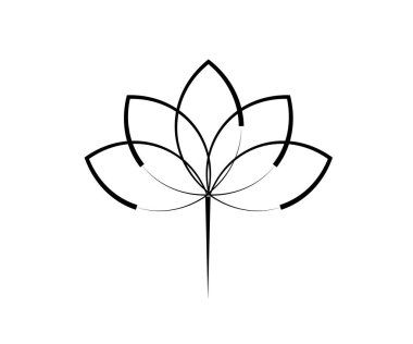 Beyaz arka planda Lotus. Robot resim. Vektör illüstrasyonu.