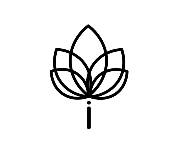 Lotus Sur Fond Blanc Symbole Illustration Vectorielle — Image vectorielle