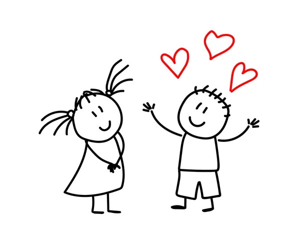 Couple Love Sketch Vector Illustration — Stock Vector