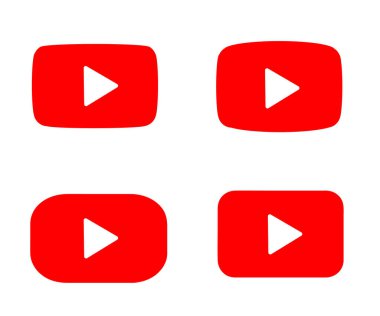 İzole edilmiş bir arkaplanda kırmızı YouTube düğmesi. Sembol. Vektör illüstrasyonu.