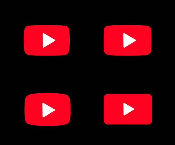 Czerwony Przycisk Youtube Odosobnionym Tle Symbol Ilustracja Wektora — Wektor stockowy