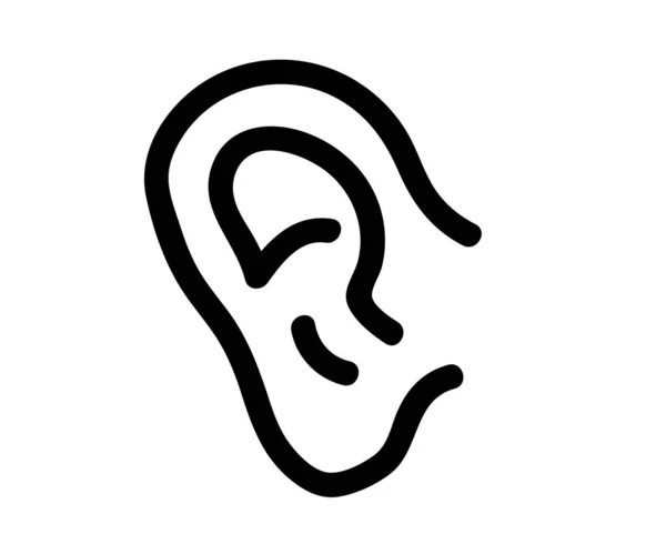 Oreille Sur Fond Isolé Symbole Illustration Vectorielle — Image vectorielle