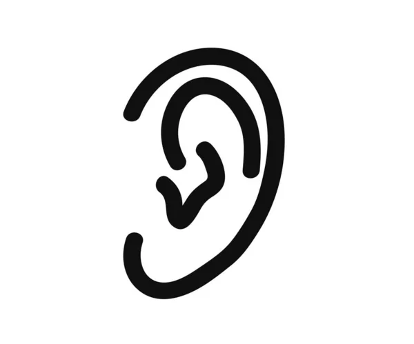 Oreille Sur Fond Isolé Symbole Illustration Vectorielle — Image vectorielle