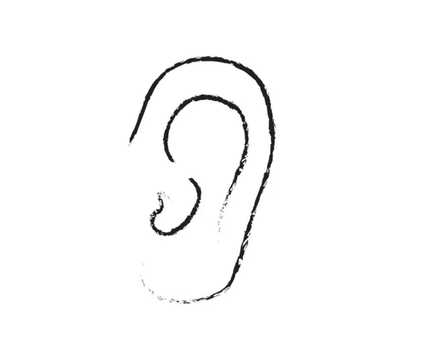 Ucho Izolovaném Pozadí Symbol Vektorová Ilustrace — Stockový vektor