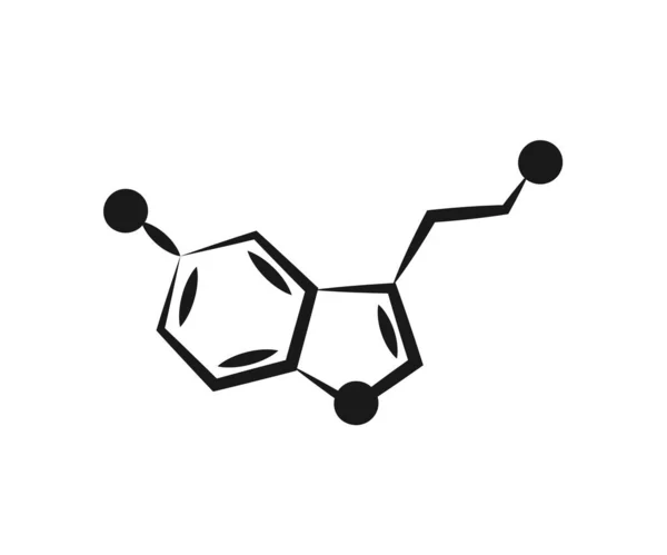 Formula Serotonina Sfondo Isolato Simbolo Illustrazione Vettoriale — Vettoriale Stock