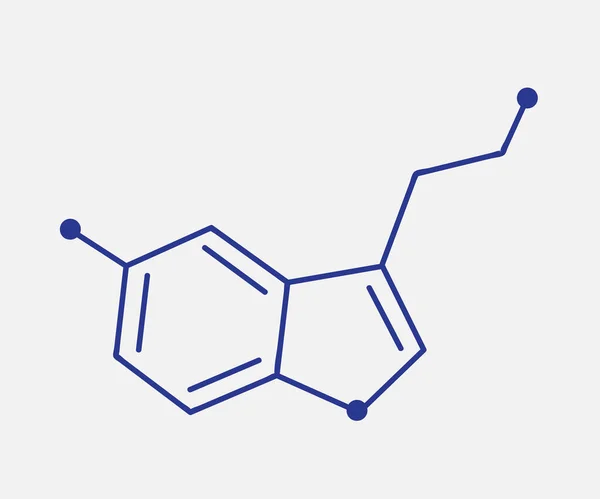 Formula Serotonina Sfondo Isolato Simbolo Illustrazione Vettoriale — Vettoriale Stock