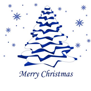 Noel ağacı ve kar taneleri