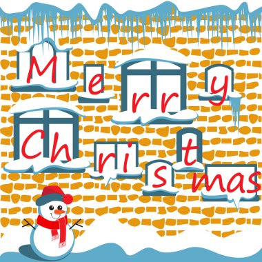 Noel tebrik ile buzlu cam pencere