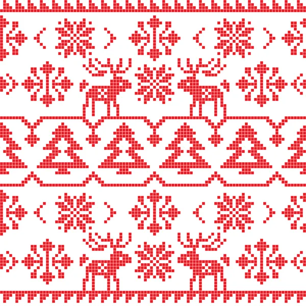Natal e inverno tricotado sem costura padrão —  Vetores de Stock