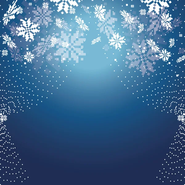 Winter Background with Snowflakes and curtain. Vector Illustrati — Stock Vector