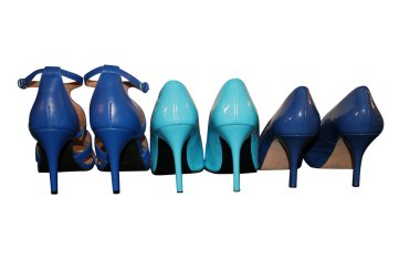 (3 çift mavi yüksek topuklu)