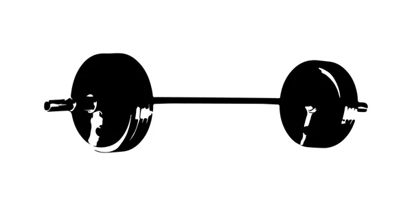 Illustratie van barbell silhouet — Stockvector