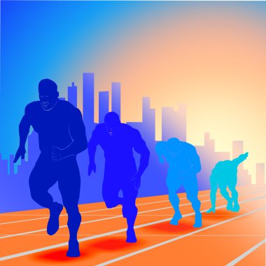 başlangıç mavi siluet Runner 