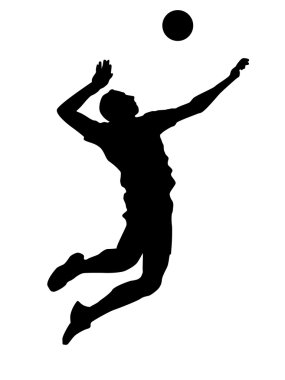 Soyut Voleybol oyuncusu siluet çizimi