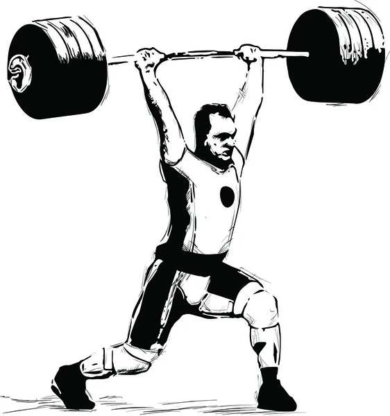 Clean and jerk in vector format — Stock Vector