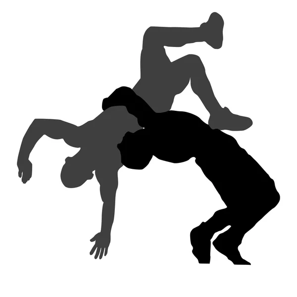 Silhouette del wrestling greco romano — Vettoriale Stock