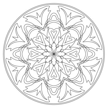 Vektör mandala siyah beyaz.