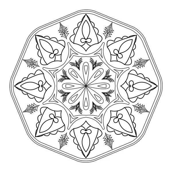 Mandala vectoriel en noir et blanc . — Image vectorielle