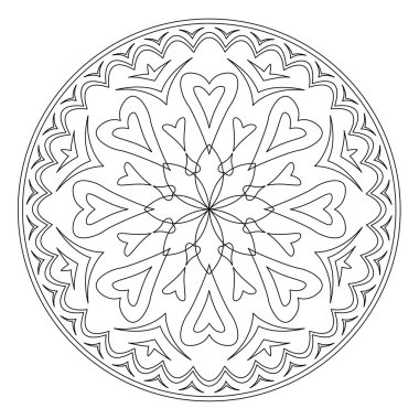 Vektör mandala siyah beyaz.