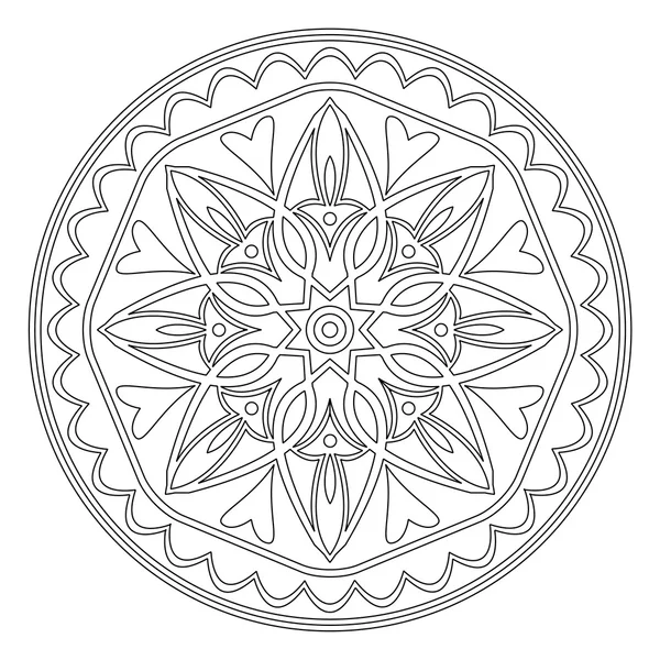 Vektör mandala siyah beyaz.