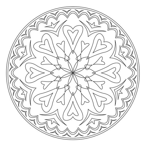 Mandala vectorial en blanco y negro . — Vector de stock