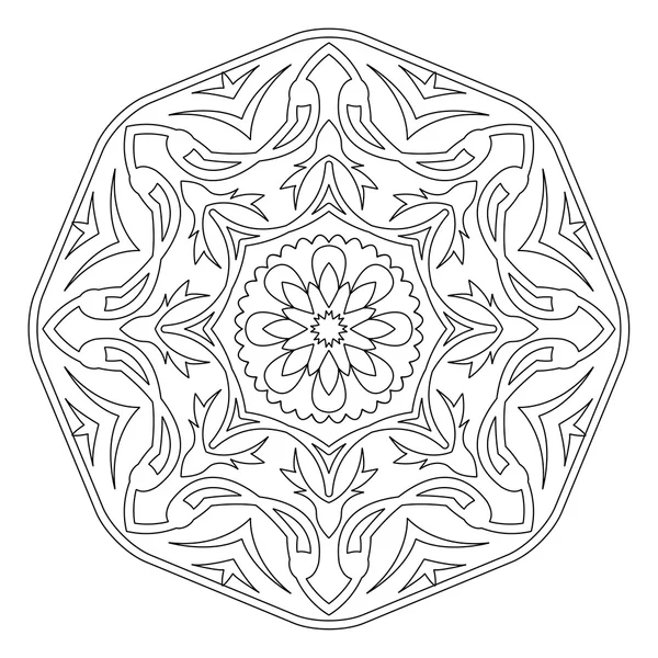 Vektor Mandala in schwarz und weiß. — Stockvektor