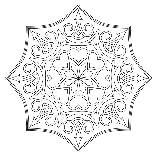 Vektor Mandala in schwarz und weiß. — Stockvektor