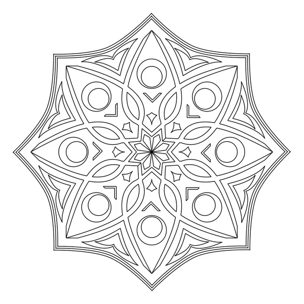 Vektor Mandala in schwarz und weiß. — Stockvektor