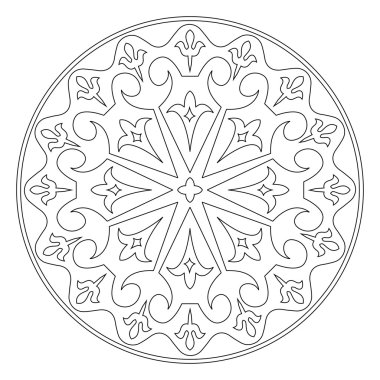 Vektör mandala siyah beyaz.