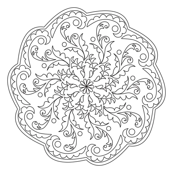 Mandala vectorial en blanco y negro — Vector de stock