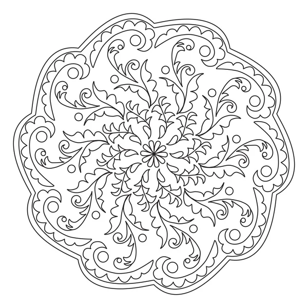 Mandala vetorial em preto e branco — Vetor de Stock