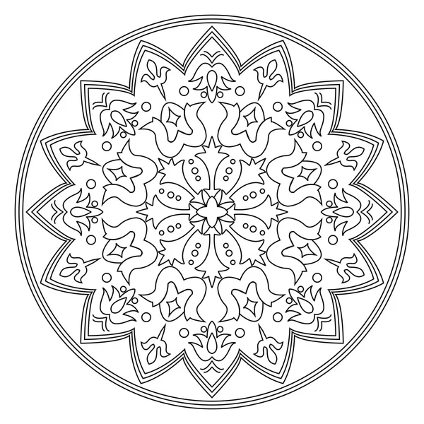 Mandala vectorial en blanco y negro . — Archivo Imágenes Vectoriales