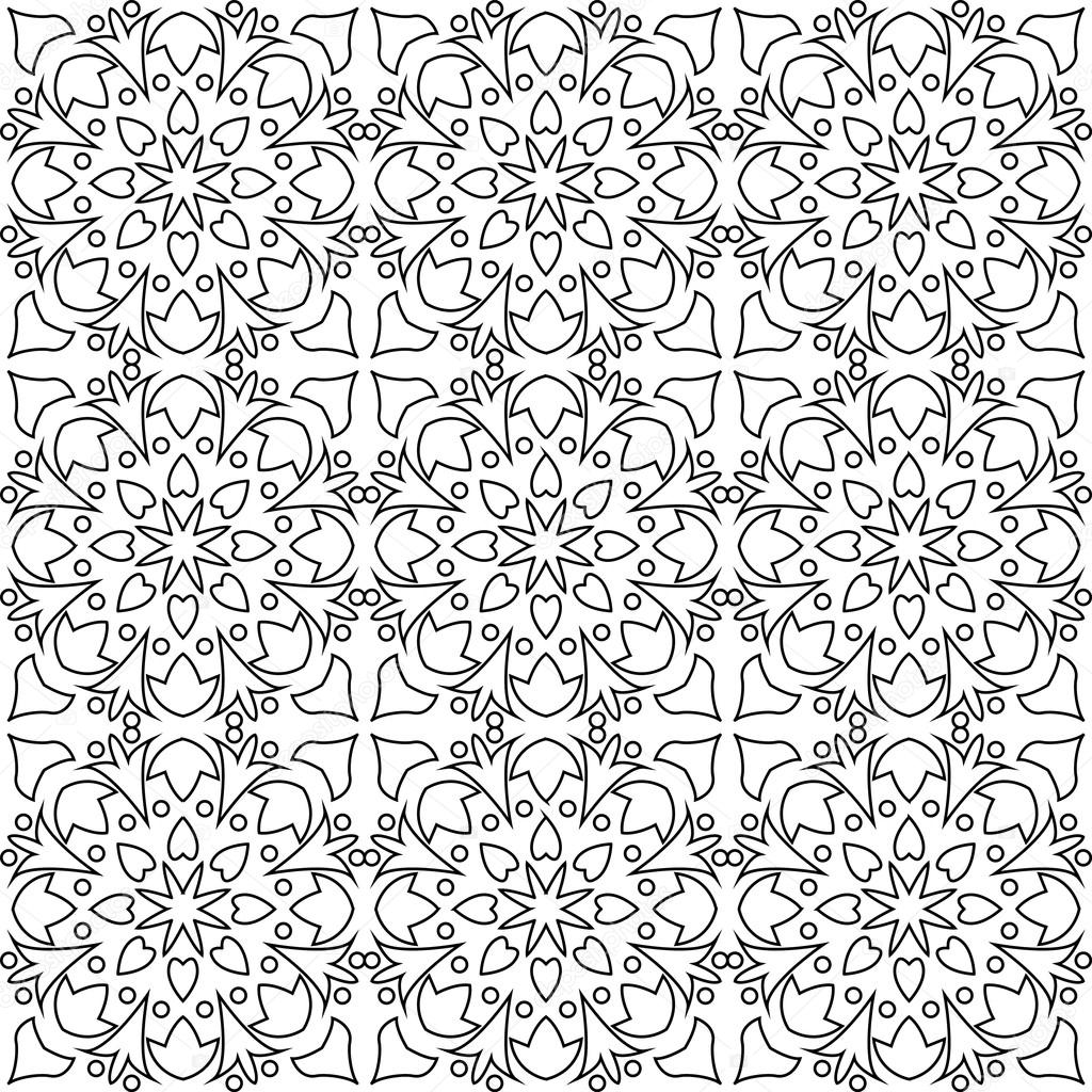 Black and white vector seamless pattern background. 
