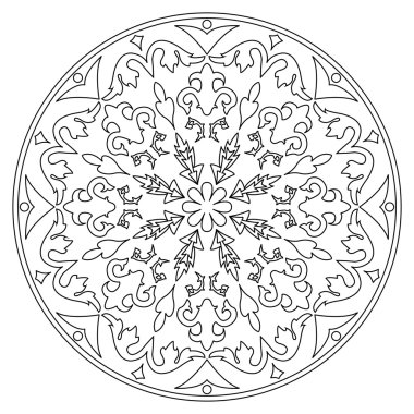 Mandala siyah beyaz. 