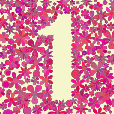 çiçeklerden yapılmış bir numara.