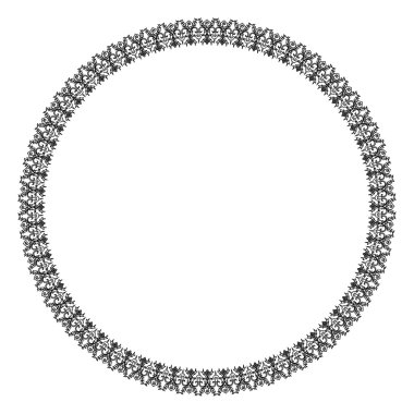 Siyah ve beyaz yuvarlak dantel çerçeve. 