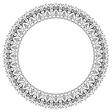 Siyah ve beyaz yuvarlak dantel çerçeve. 