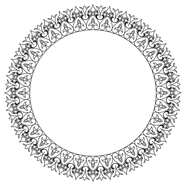 Siyah ve beyaz yuvarlak dantel çerçeve. 