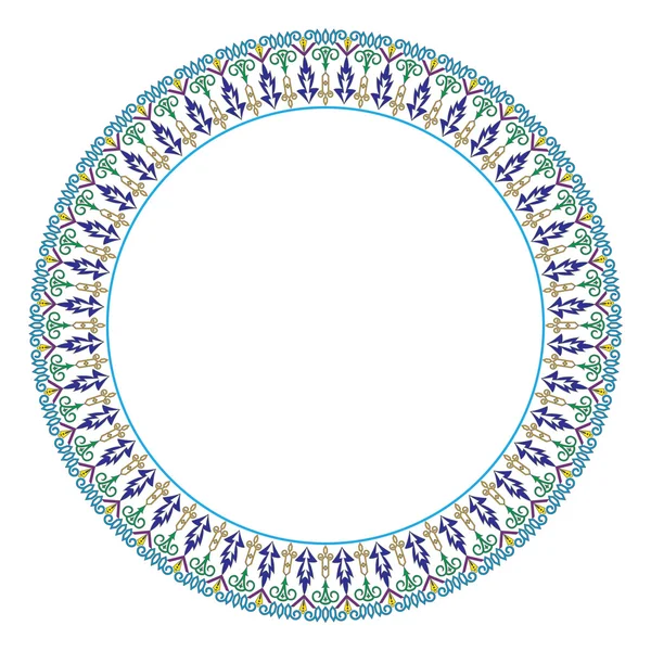 Векторна барвиста кругла мереживна рамка . — стоковий вектор