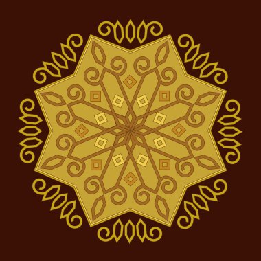 Dekoratif unsur mandala altın.