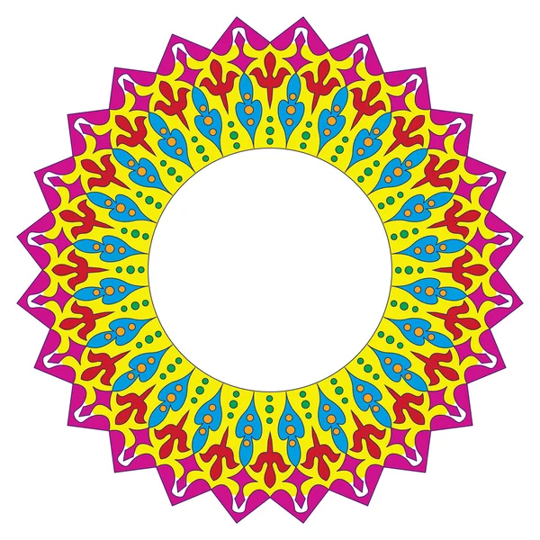 Cadre en dentelle ronde colorée vectorielle . — Image vectorielle