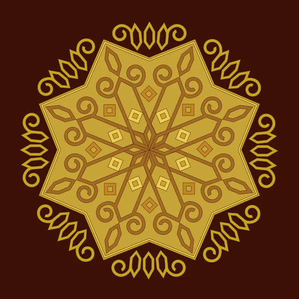 Decoratief element mandala in goud. — Stockvector