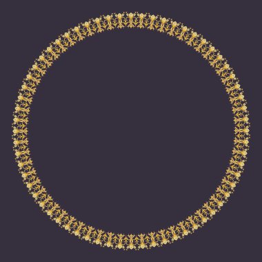 Altın yuvarlak dantel çerçeve. 