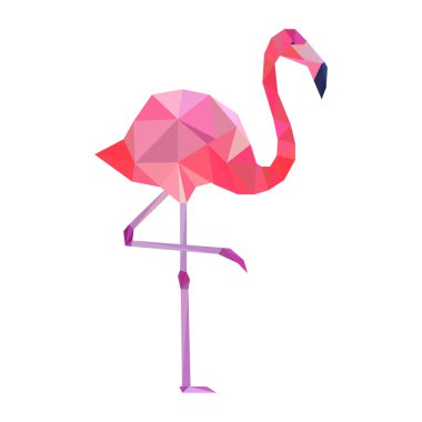 Pembe poligonal flamingo. 