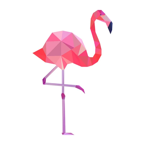 Flamenco poligonal rosa . — Vector de stock