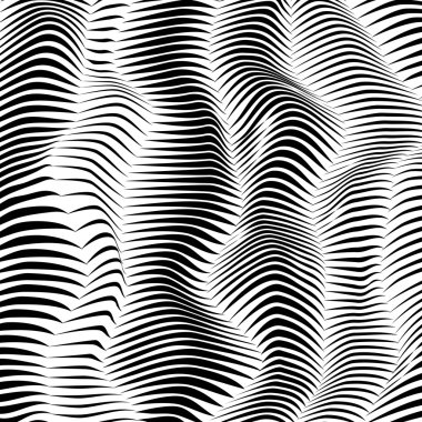 3D efekti dalgalı çizgiler arka plan. 