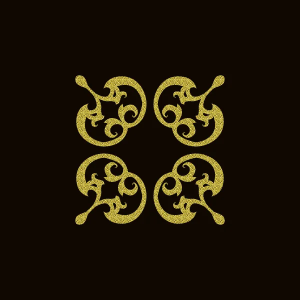 Decorative element in golden texture. \ — Stok Vektör